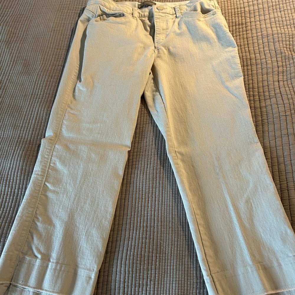 Wir & Widsom ABsolution Cream denim double hem kick flare jean